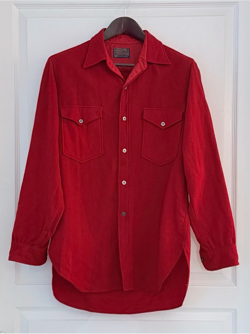 Pendleton Vintage Red Wool Button-Down Shirt